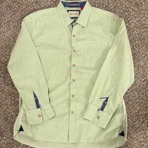 Robert GrahamGreen Checkered Gingham Long Sleeve Button Up Dress Shirt Large